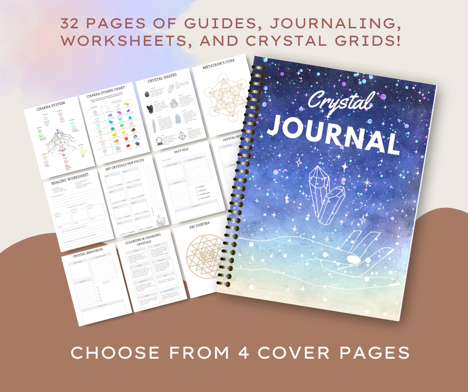 Crystal Journal, Workbook, Guides, Crystal Grids - Digital & Printable Download