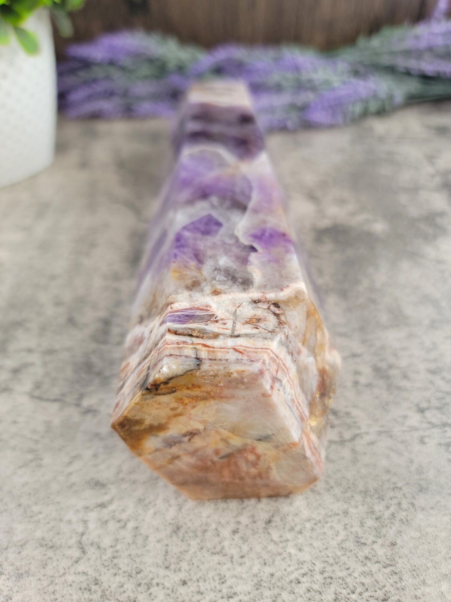 Chevron Amethyst Generator Tower 10.5" Tall 3.46 lbs, Dream Amethyst