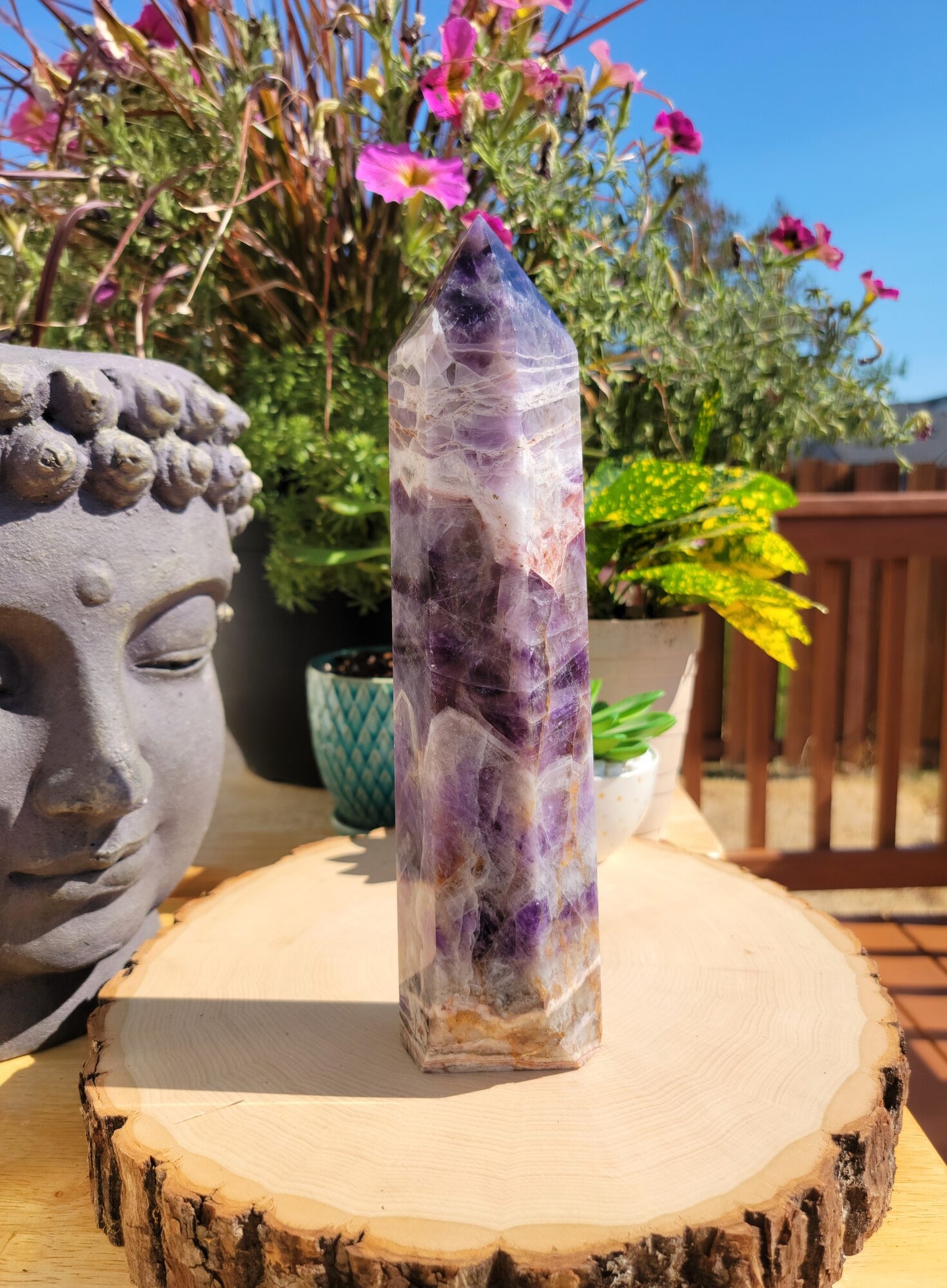 Chevron Amethyst Generator Tower 10.5" Tall 3.46 lbs, Dream Amethyst