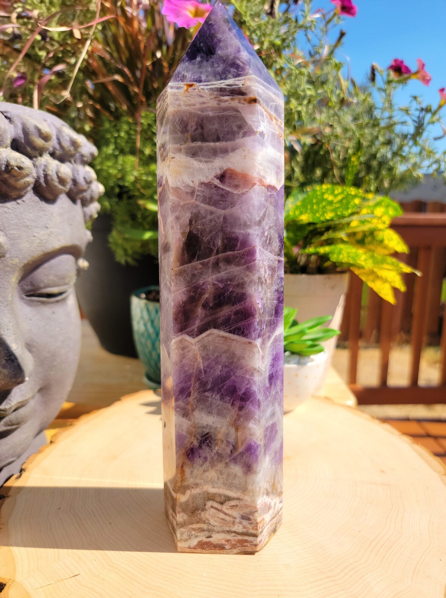 Chevron Amethyst Generator Tower 10.5" Tall 3.46 lbs, Dream Amethyst
