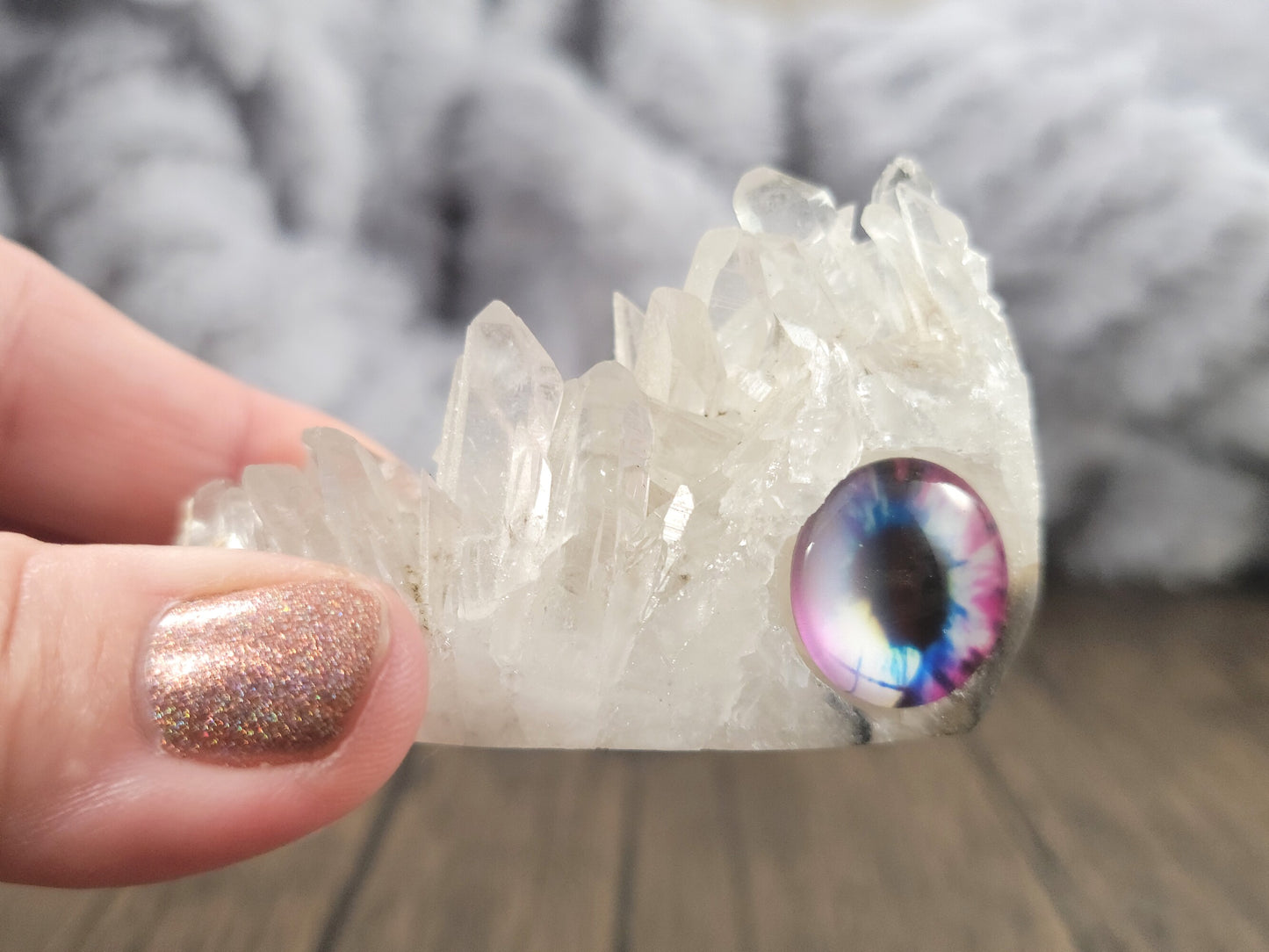 Chrysanthemum Clear Quartz Cluster Eye