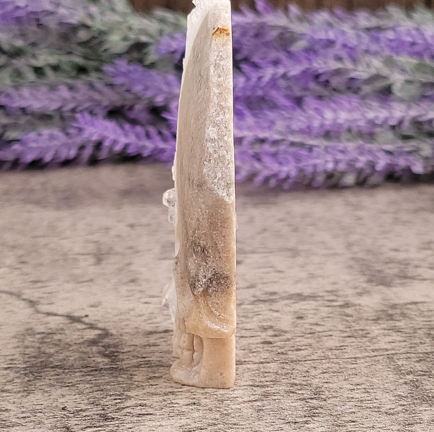 Chrysanthemum Clear Quartz Cluster Hand Carved Crystal Skull