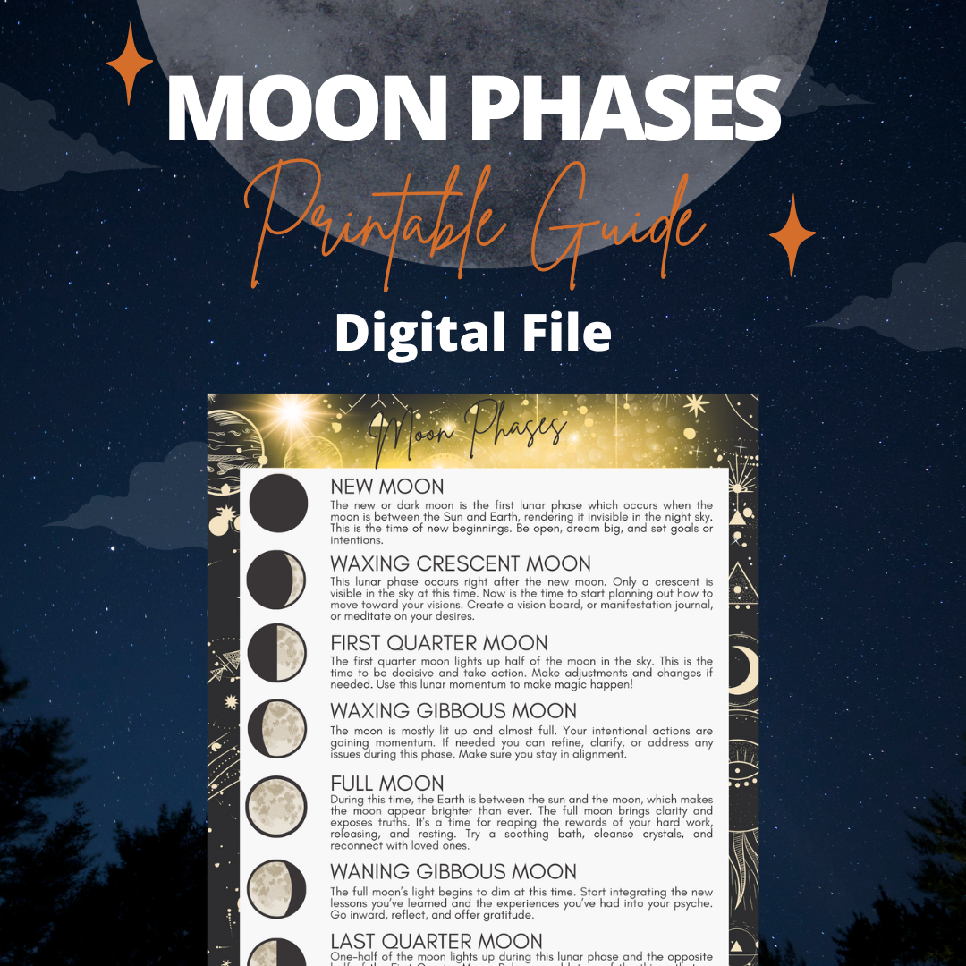 Moon Phases Guide Digital Download