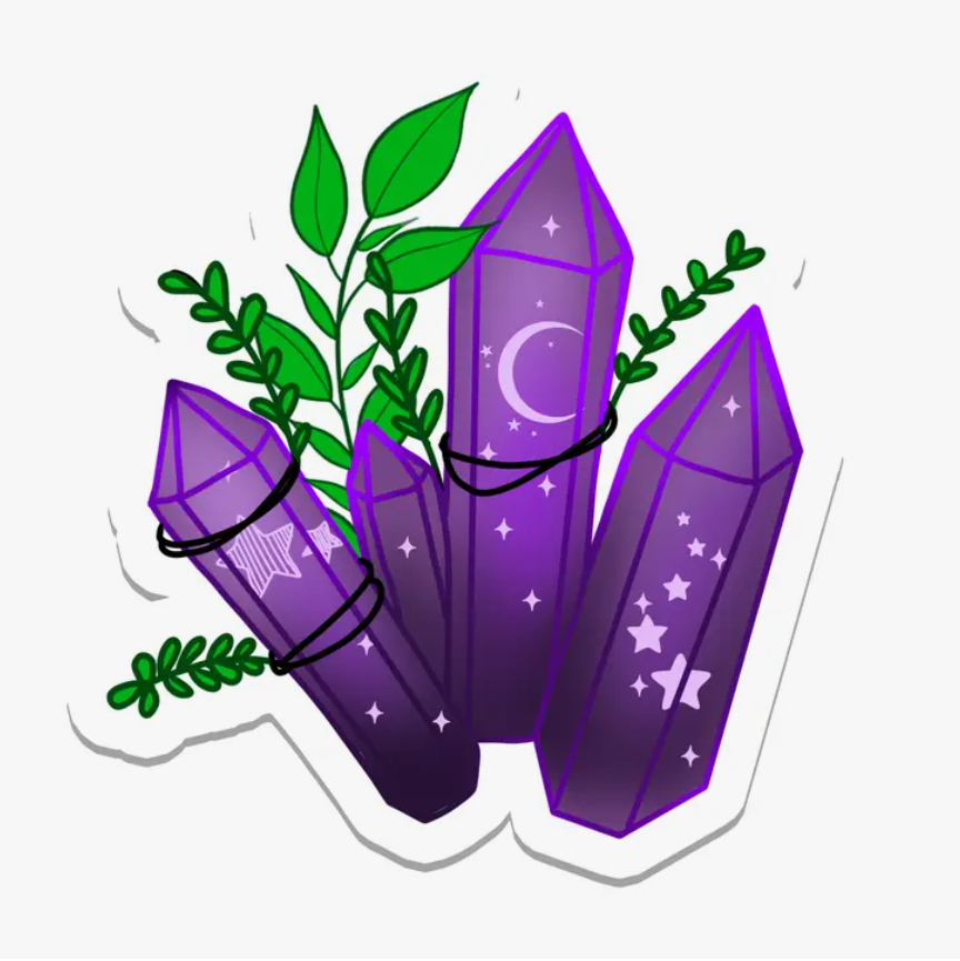 Celestial Purple Crystal Holographic Vinyl Sticker