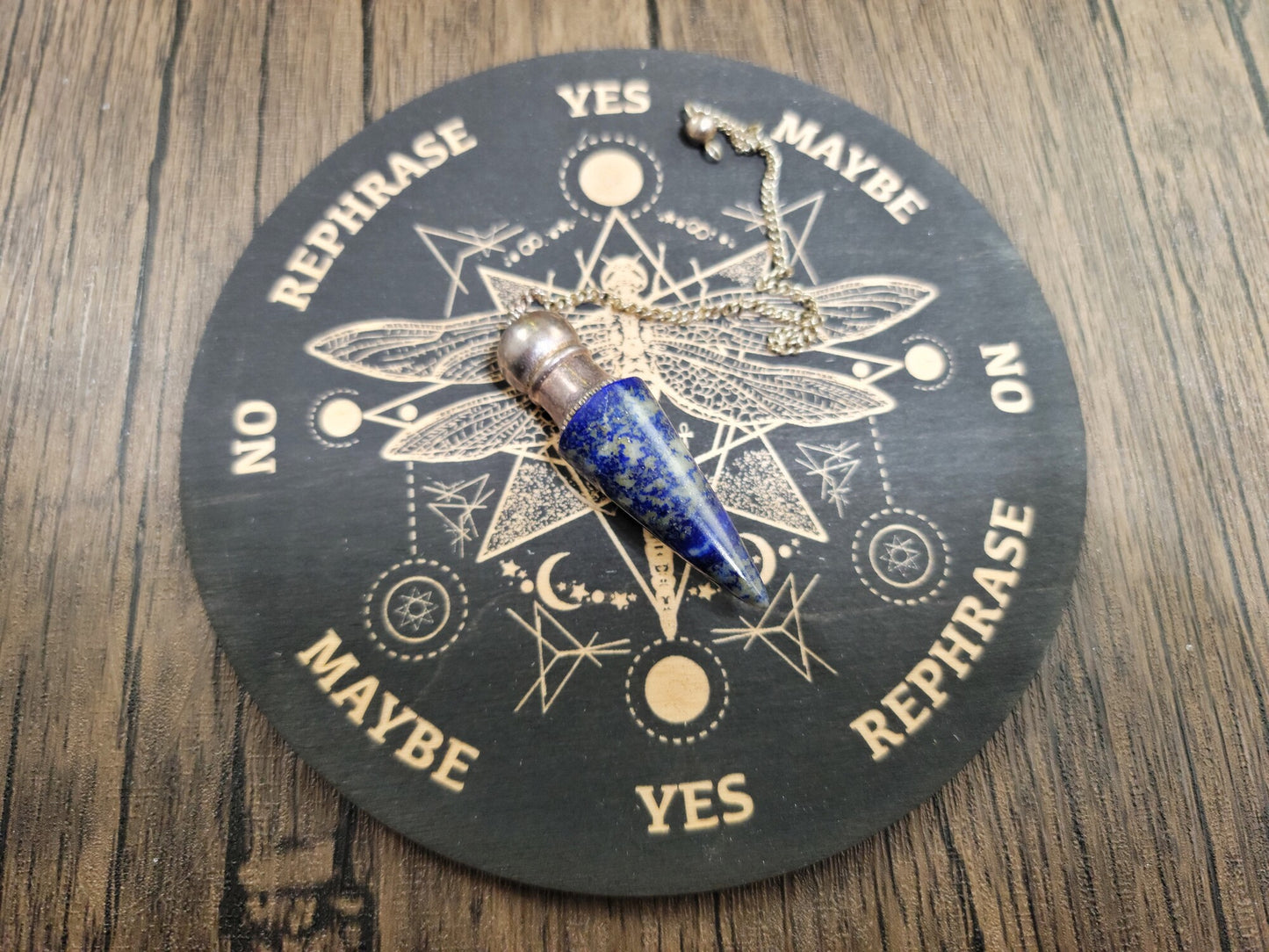 Dragonfly Pendulum Dowsing Divination Board 6"