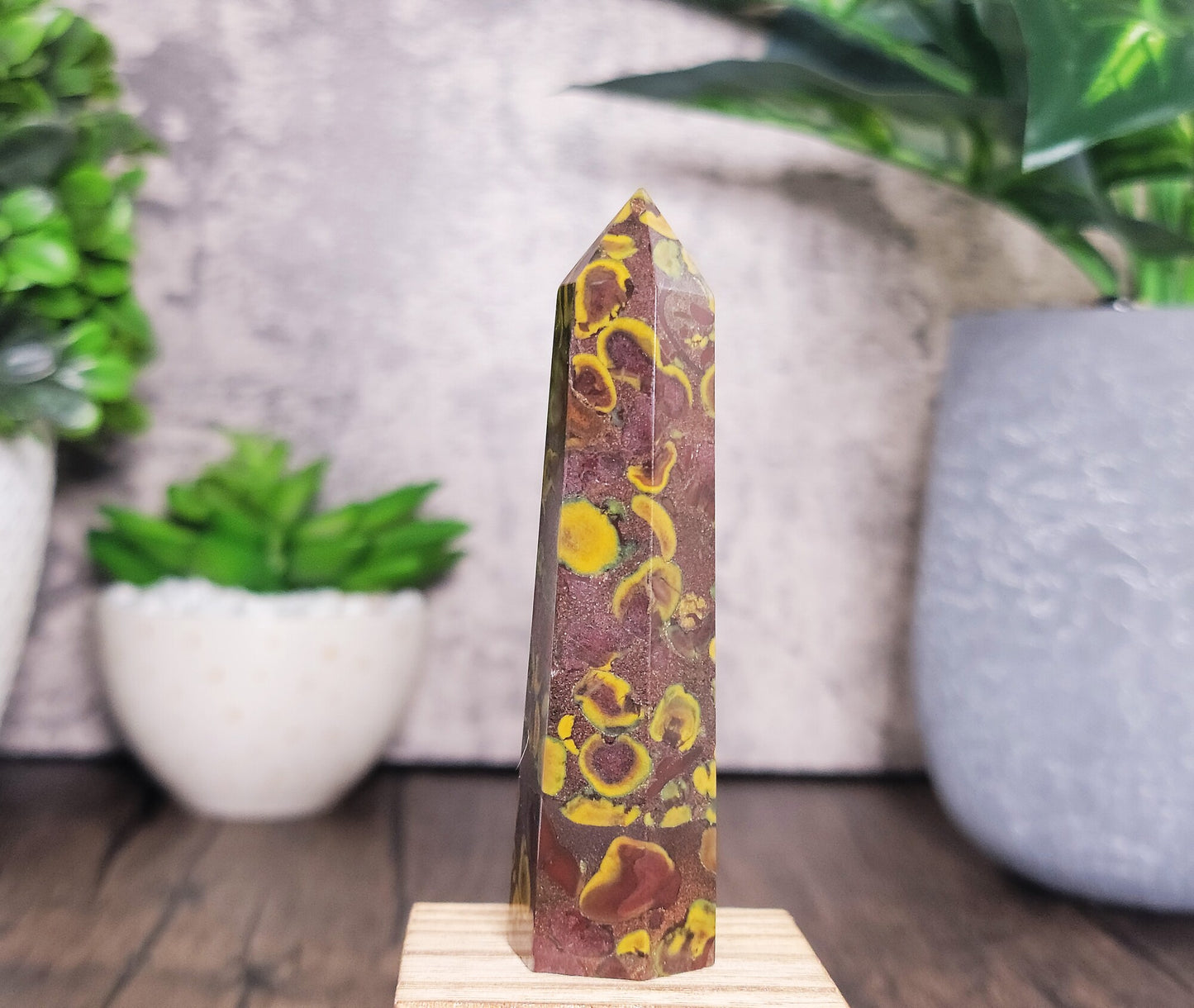 Fruit Jasper, Azubalite, Ajooba Point Tower 3.4" (FJT 1)