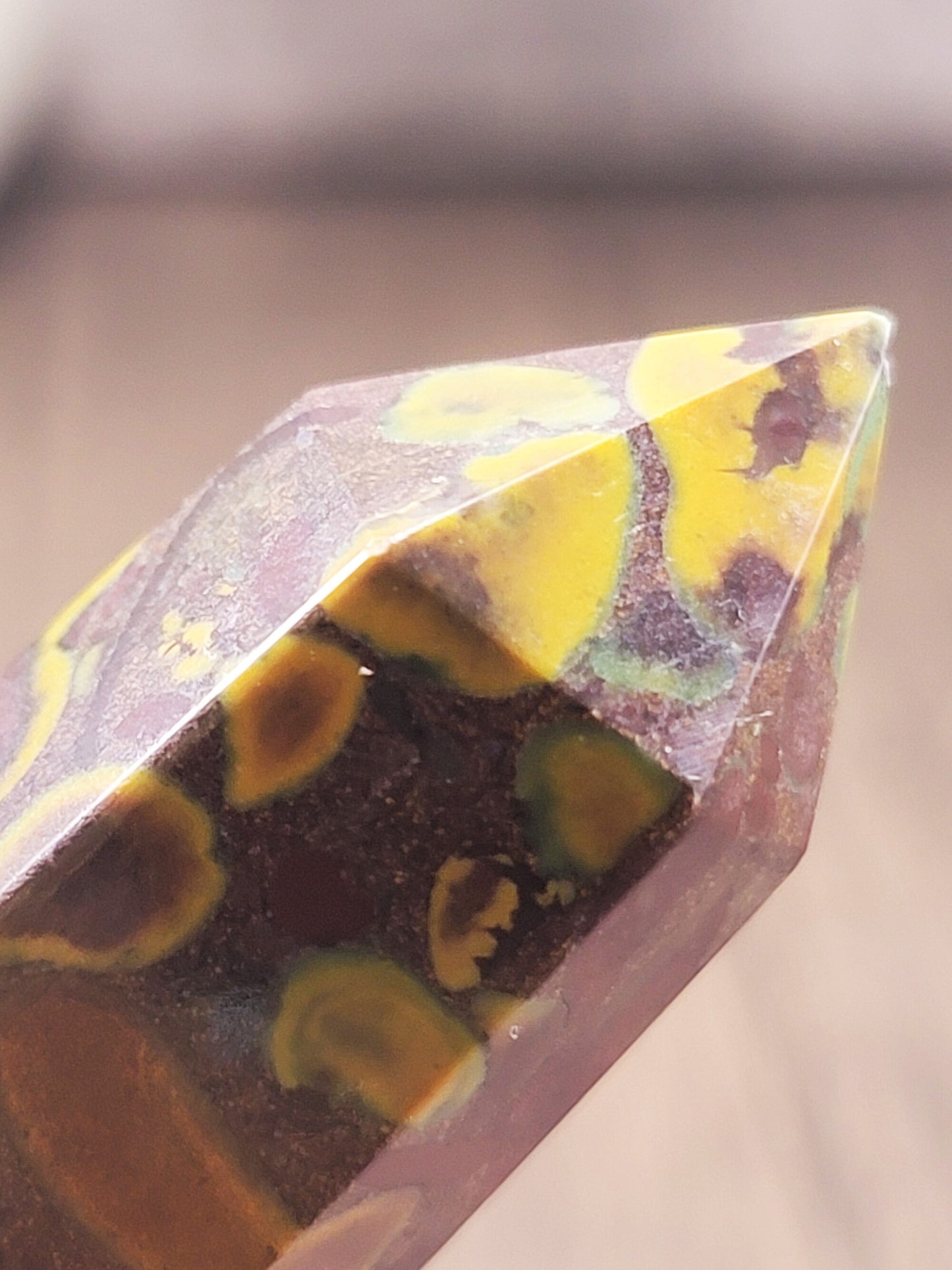 Fruit Jasper, Azubalite, Ajooba Point Tower 3.4" (FJT 1)