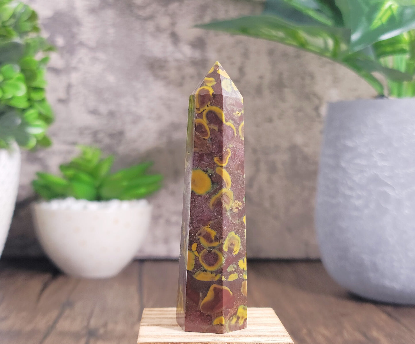 Fruit Jasper, Azubalite, Ajooba Point Tower 3.4" (FJT 1)