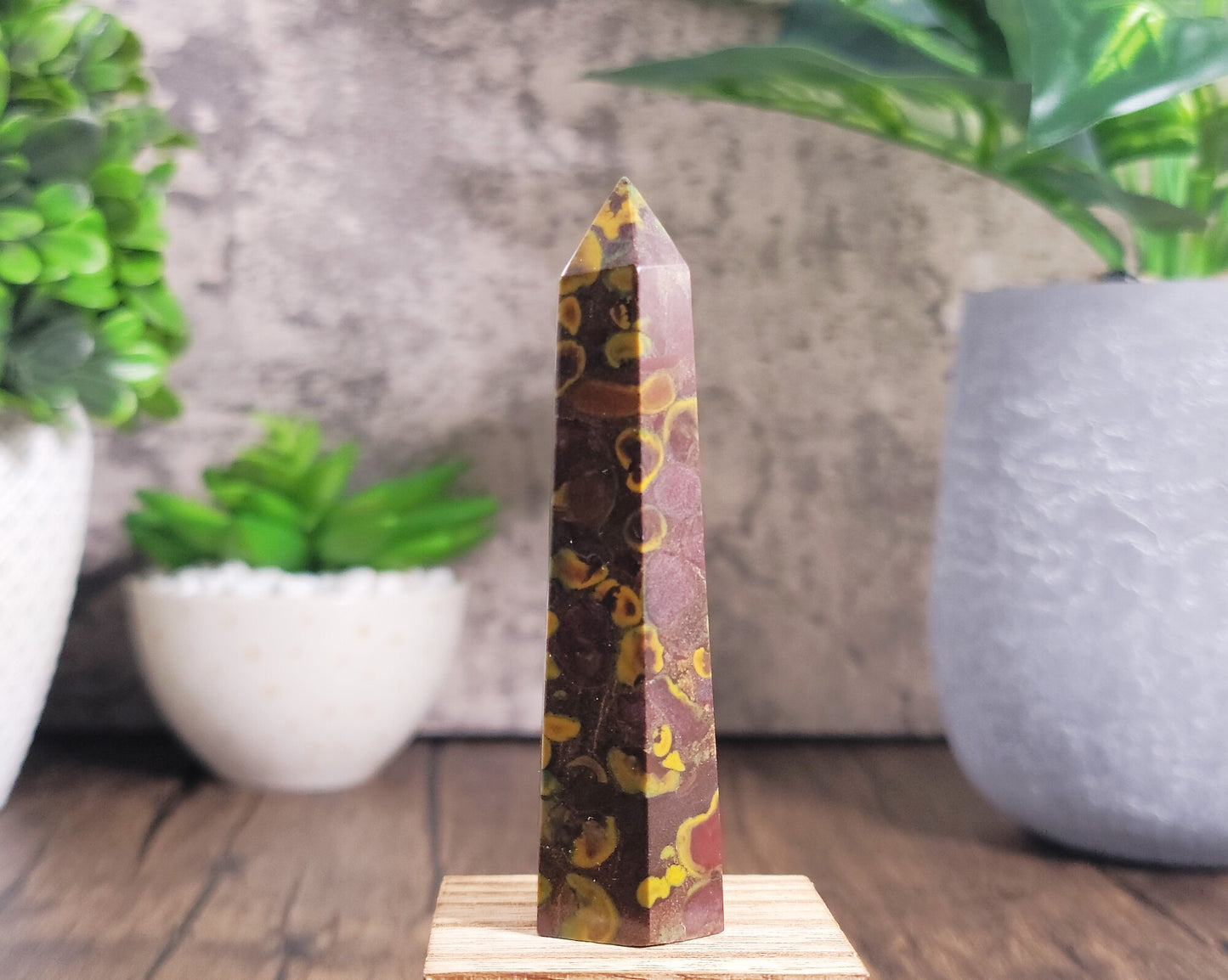 Fruit Jasper, Azubalite, Ajooba Point Tower 3.4" (FJT 1)