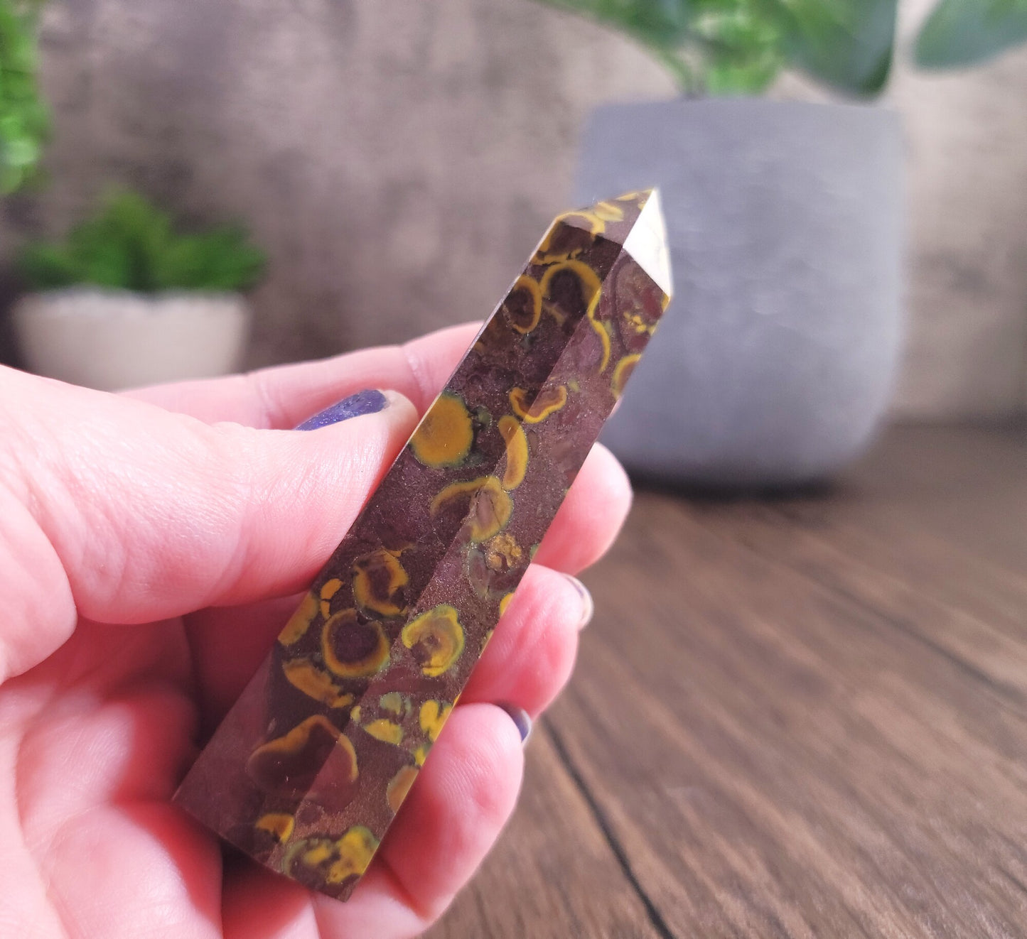 Fruit Jasper, Azubalite, Ajooba Point Tower 3.4" (FJT 1)
