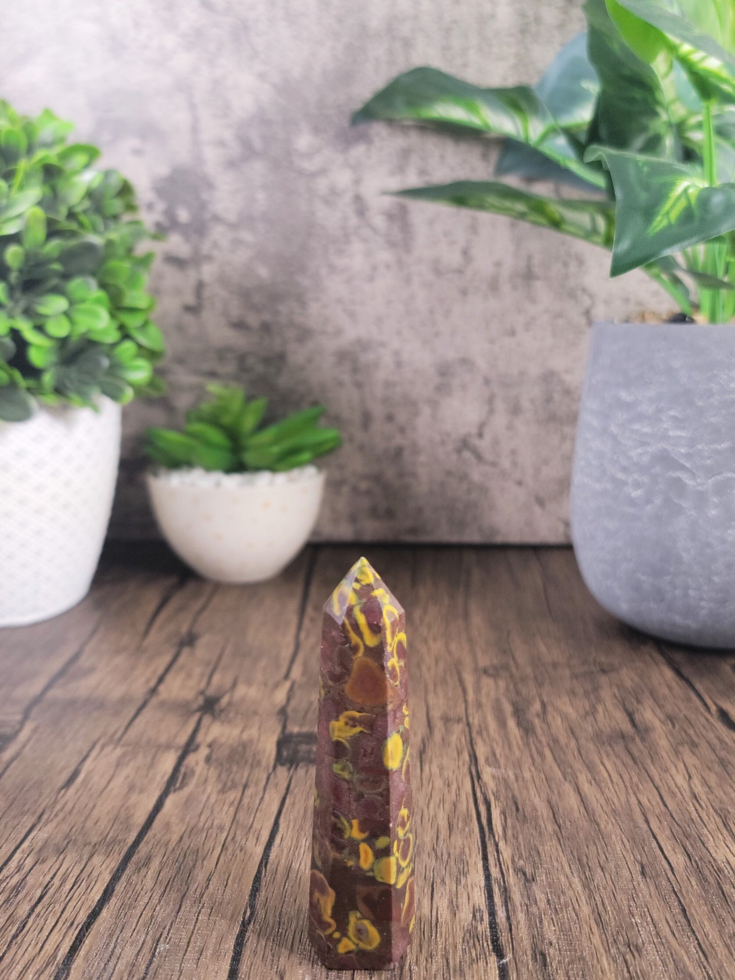 Fruit Jasper, Azubalite, Ajooba Point Tower 3.4" (FJT 1)
