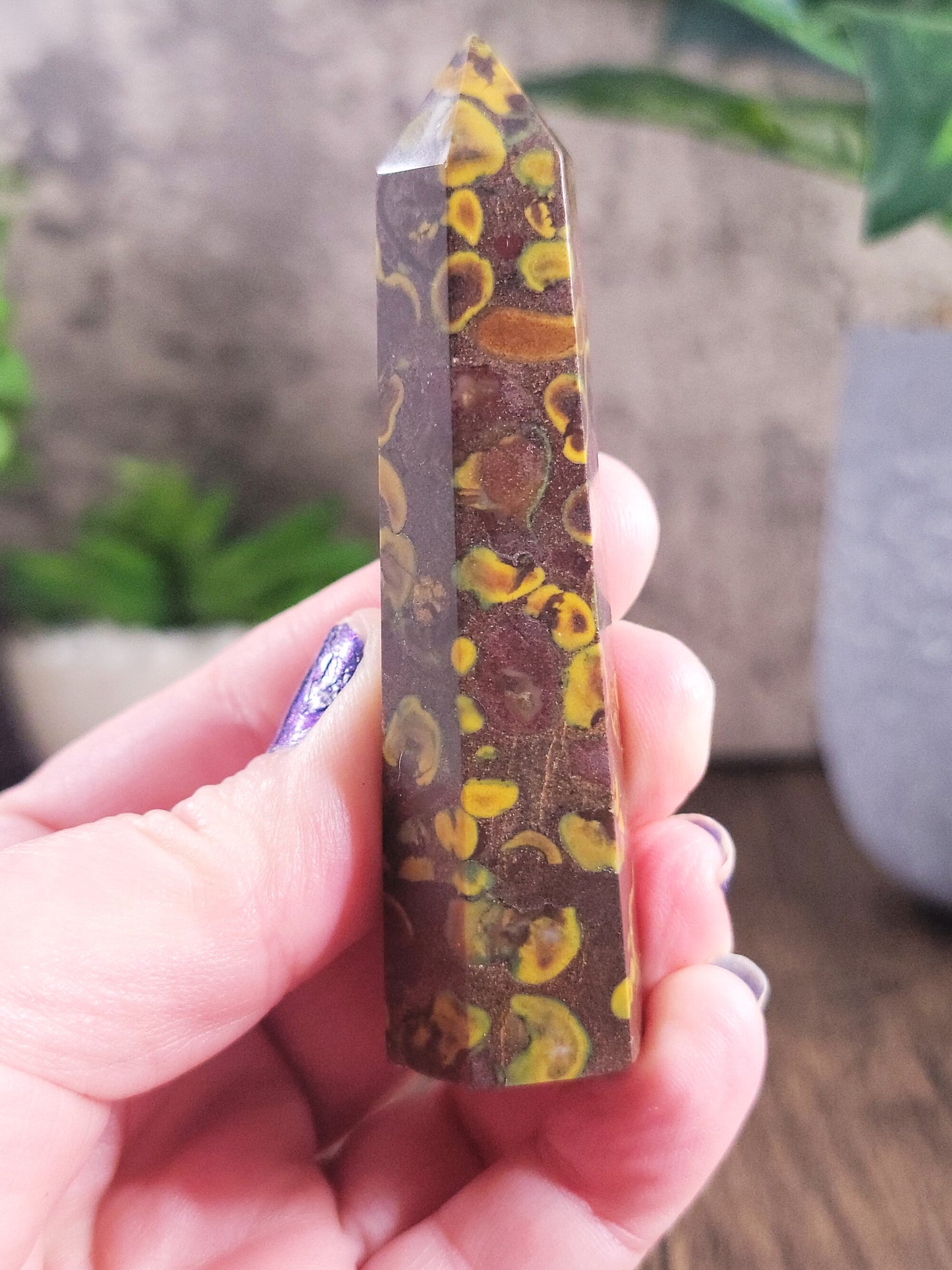 Fruit Jasper, Azubalite, Ajooba Point Tower 3.4" (FJT 1)
