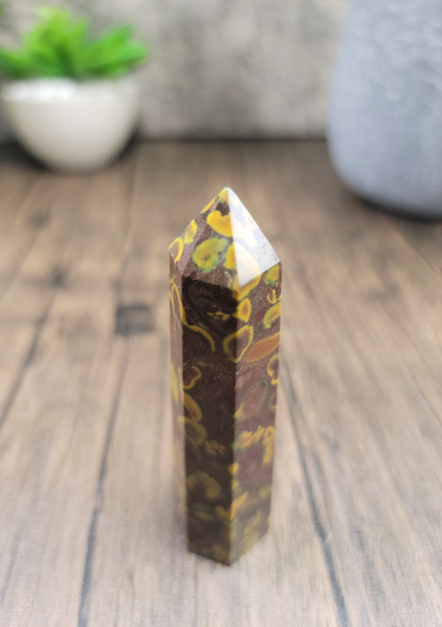 Fruit Jasper, Azubalite, Ajooba Point Tower 3.4" (FJT 1)