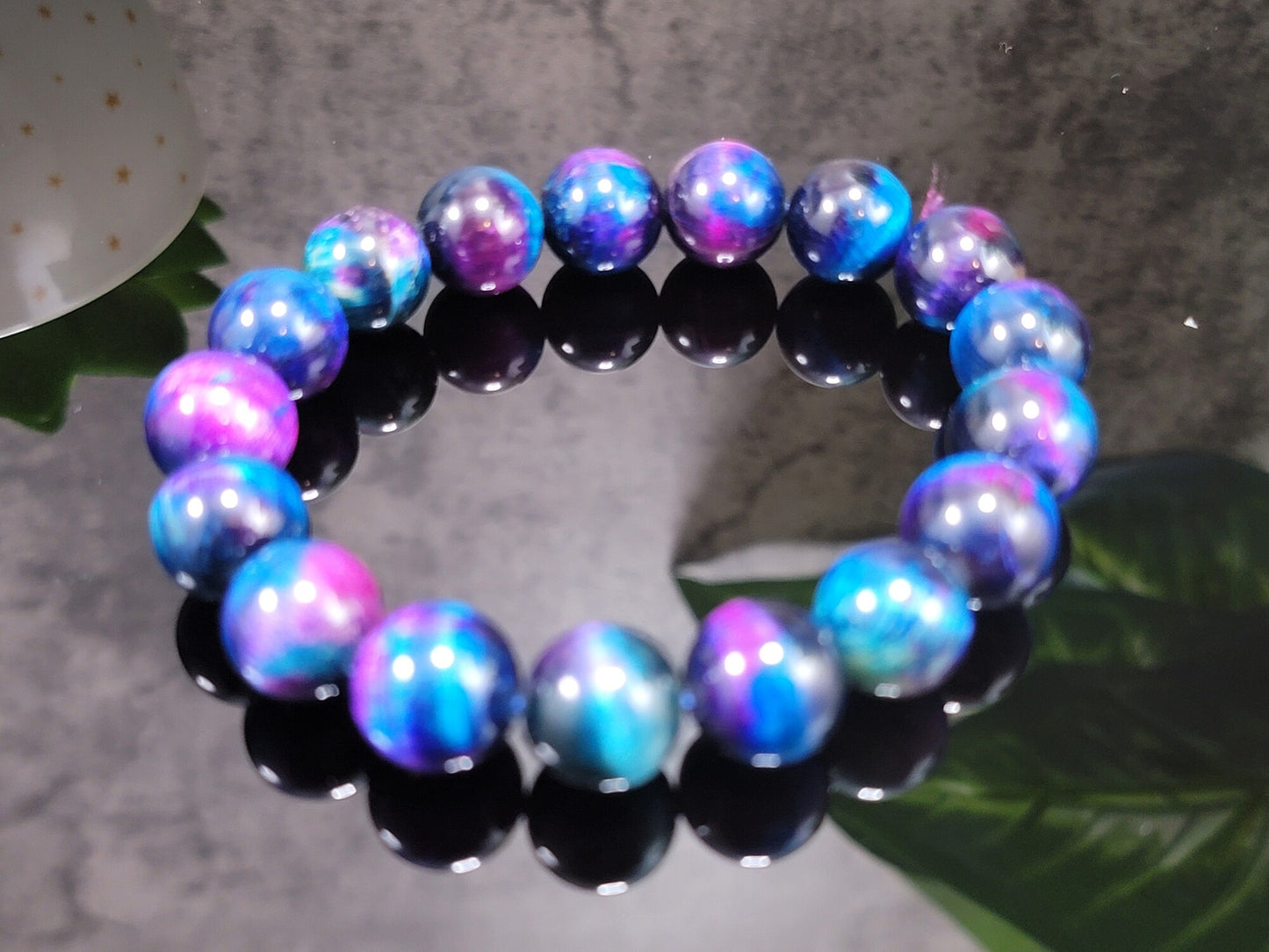 Galaxy Tiger's Eye Bead Bracelet 12mm