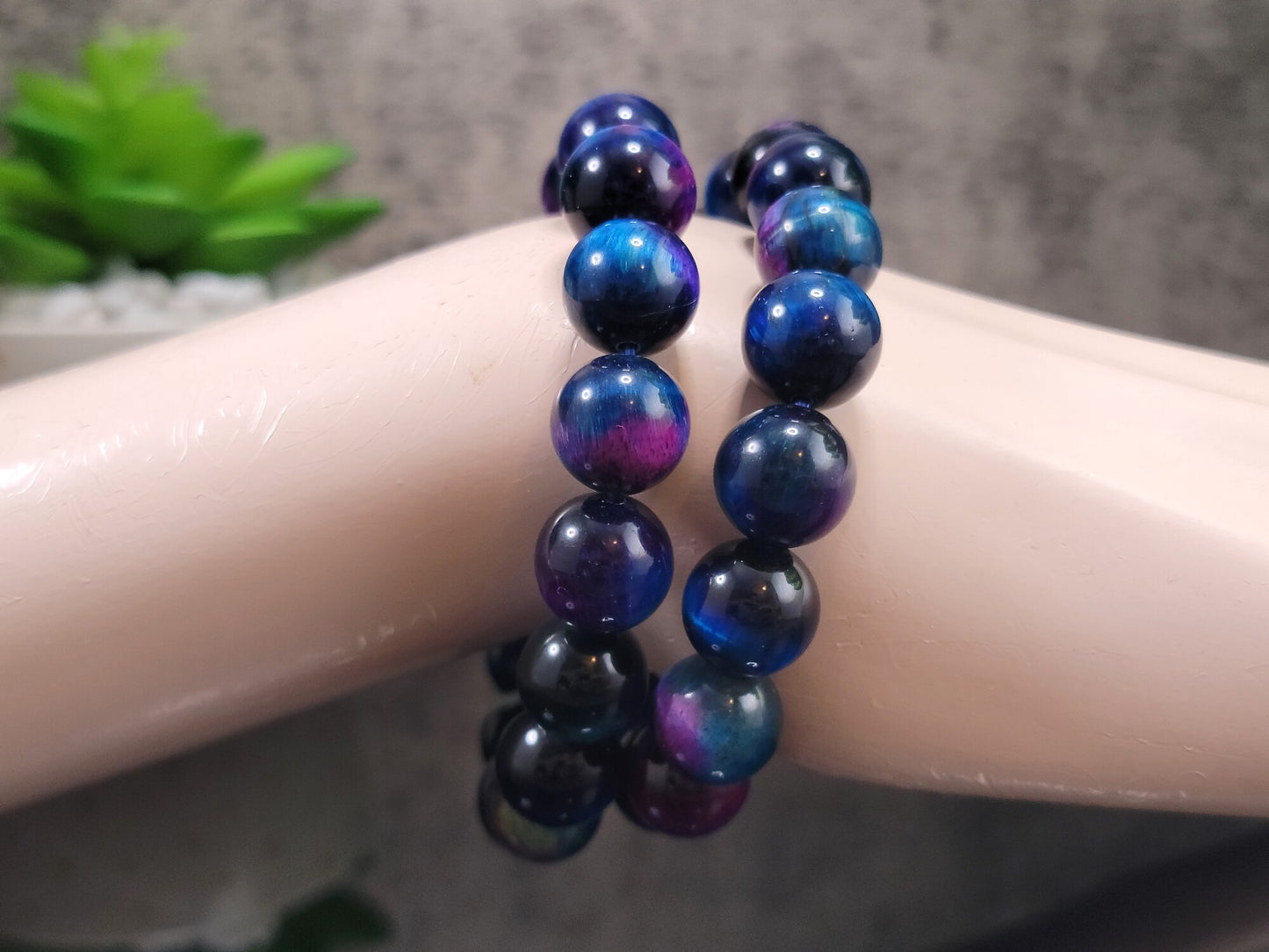 Galaxy Tiger's Eye Bead Bracelet 12mm