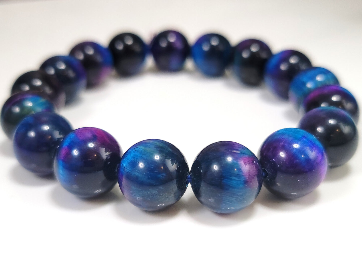 Galaxy Tiger's Eye Bead Bracelet 12mm
