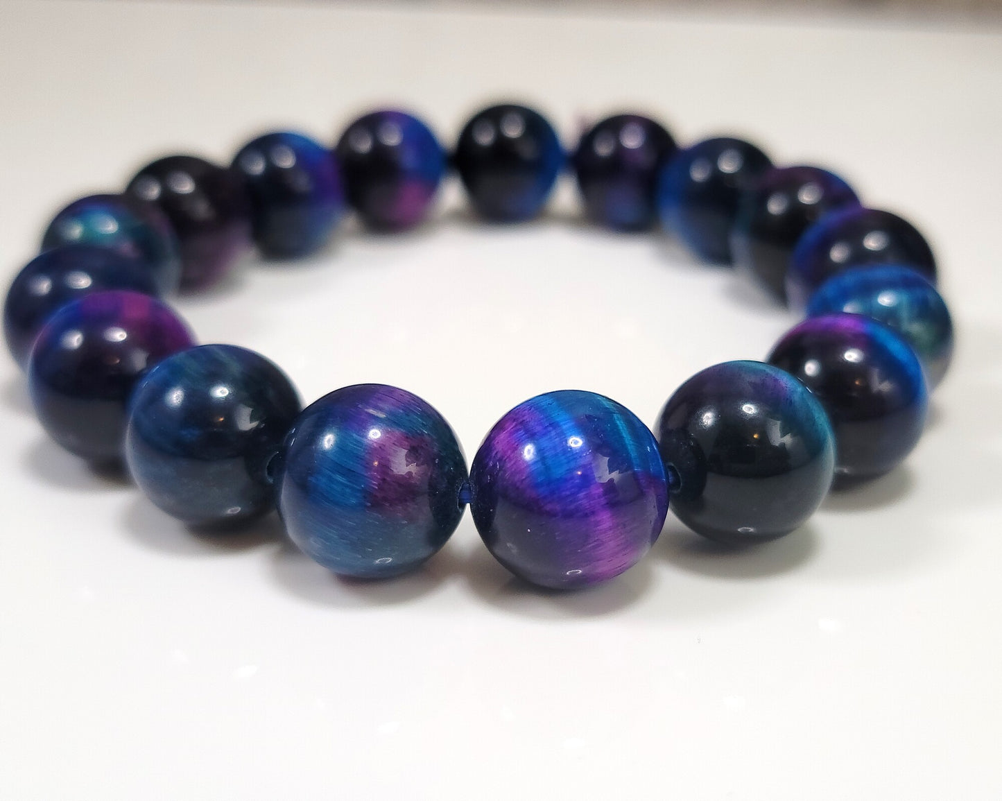 Galaxy Tiger's Eye Bead Bracelet 12mm