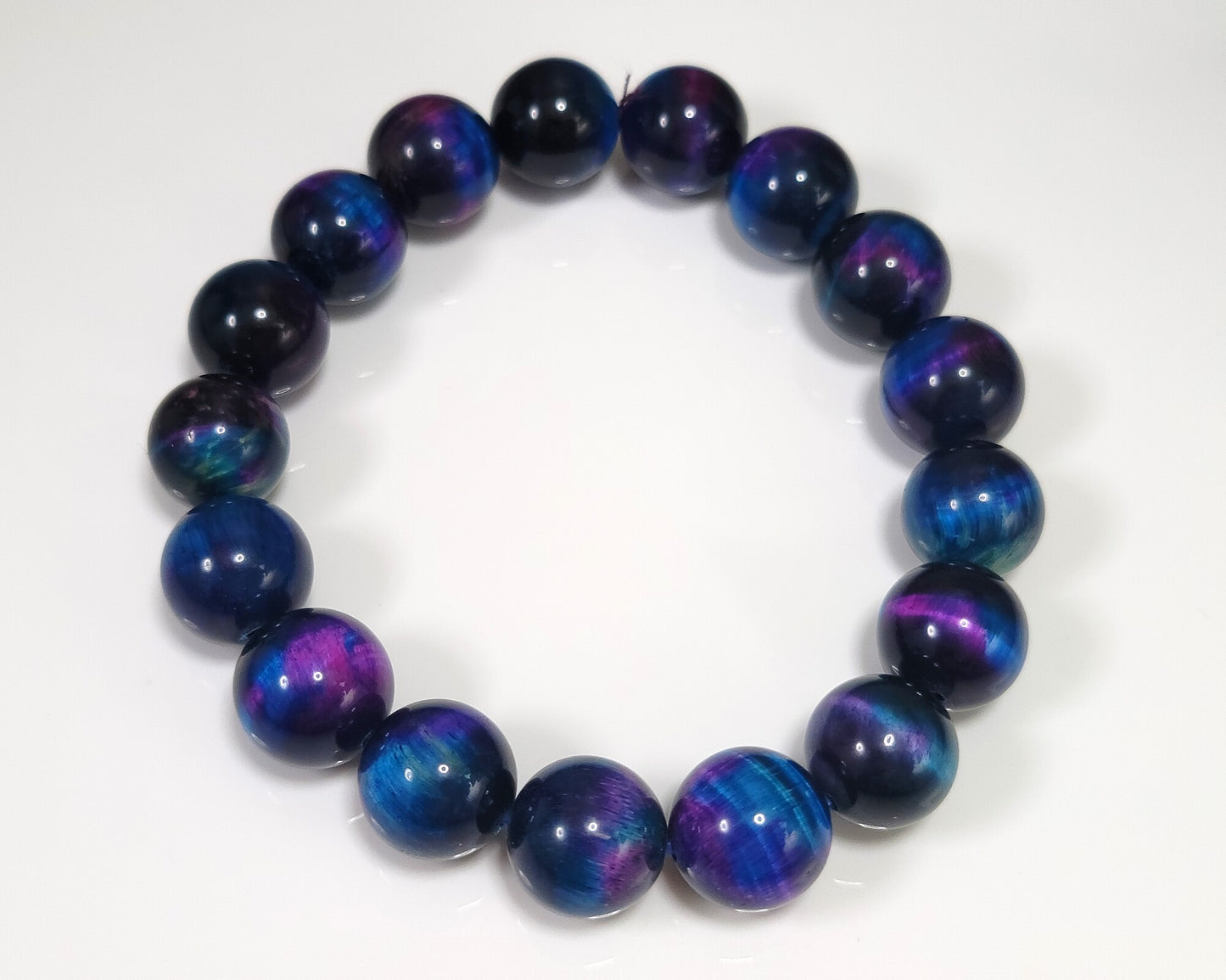 Galaxy Tiger's Eye Bead Bracelet 12mm