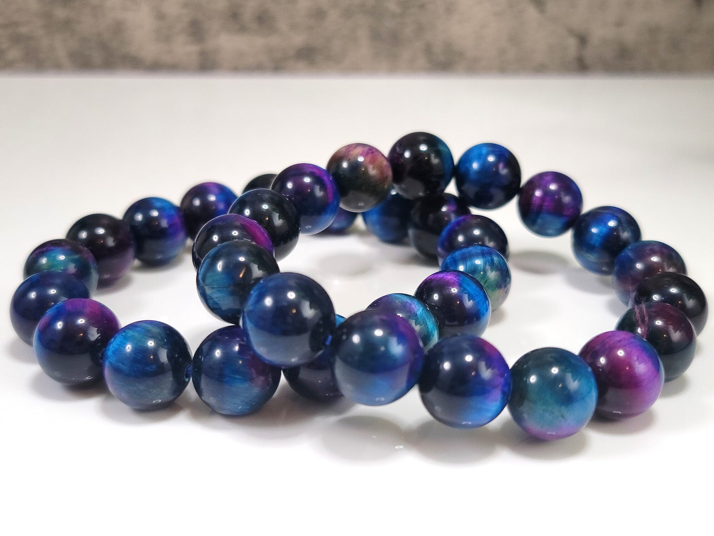 Galaxy Tiger's Eye Bead Bracelet 12mm