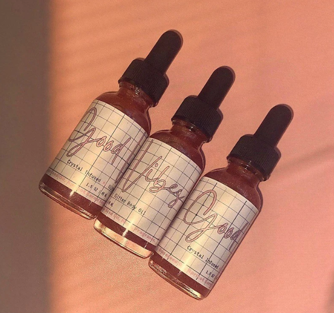Good Vibes Body Serum Oil Quartz Crystal Infused