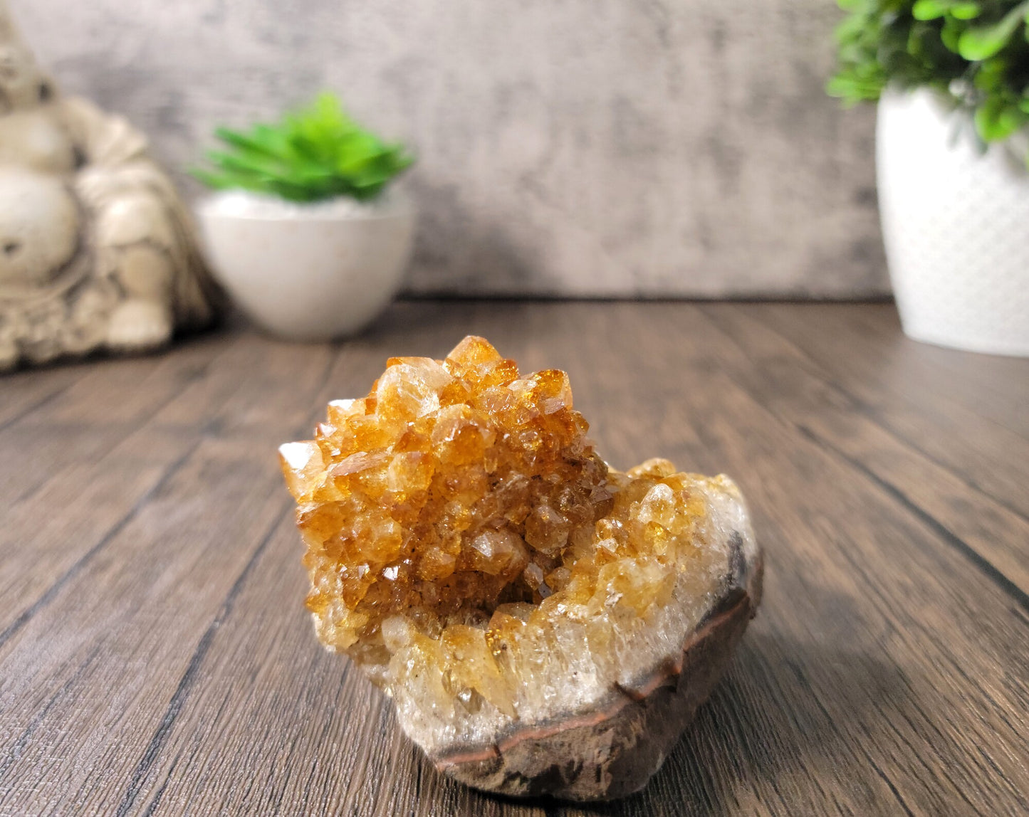 Citrine Cluster, Burnt Amethyst, From Brazil
