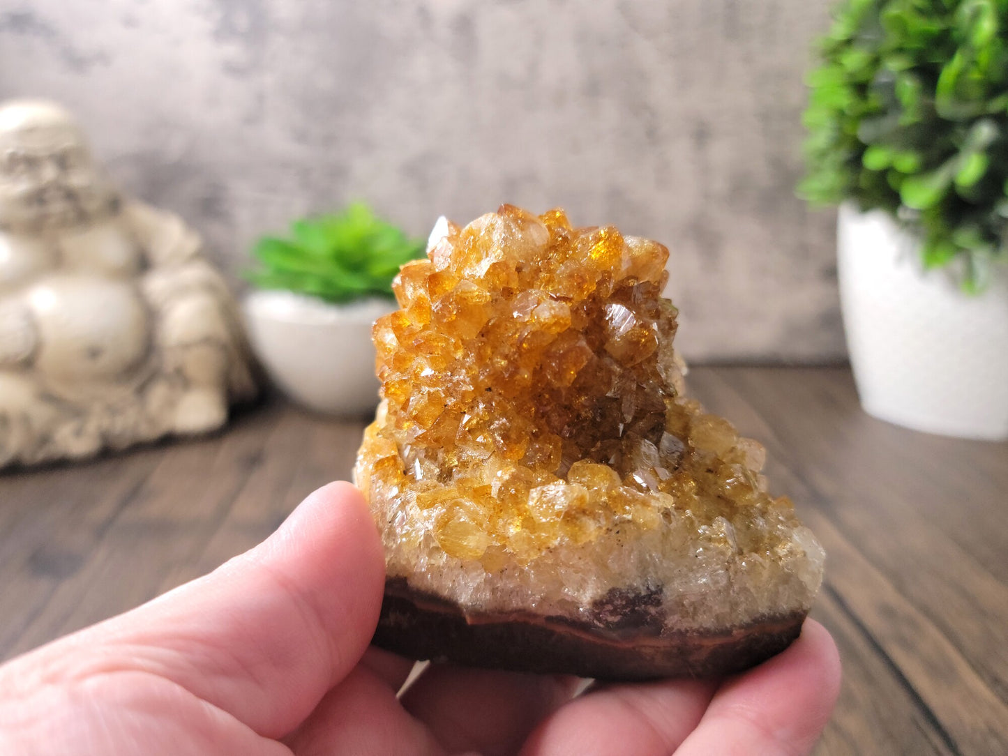 Citrine Cluster, Burnt Amethyst, From Brazil