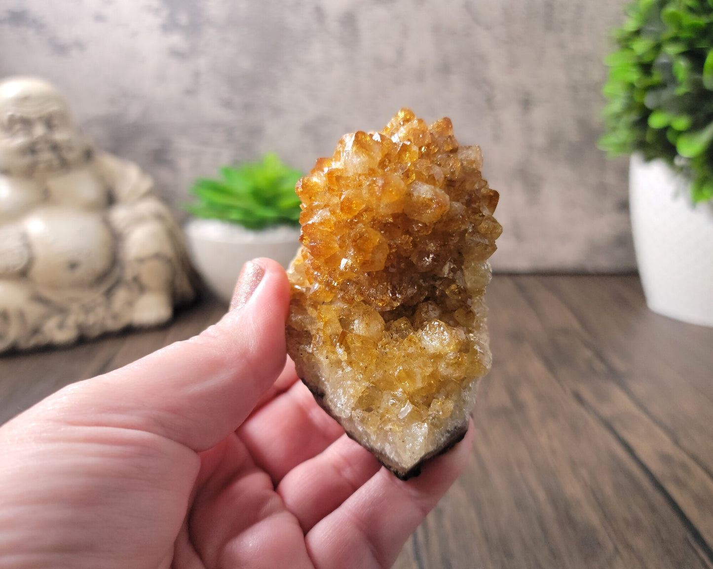 Citrine Cluster, Burnt Amethyst, From Brazil