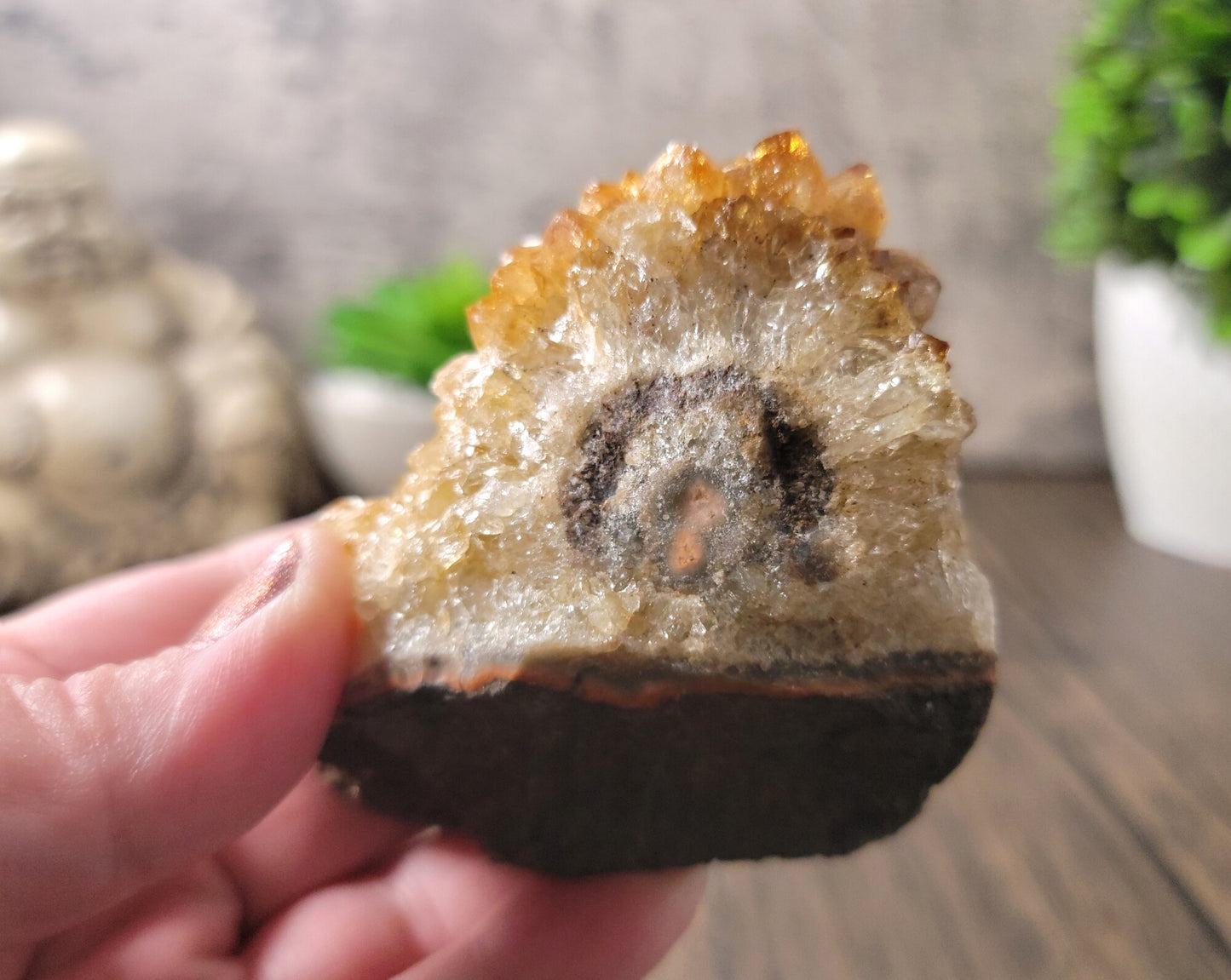 Citrine Cluster, Burnt Amethyst, From Brazil