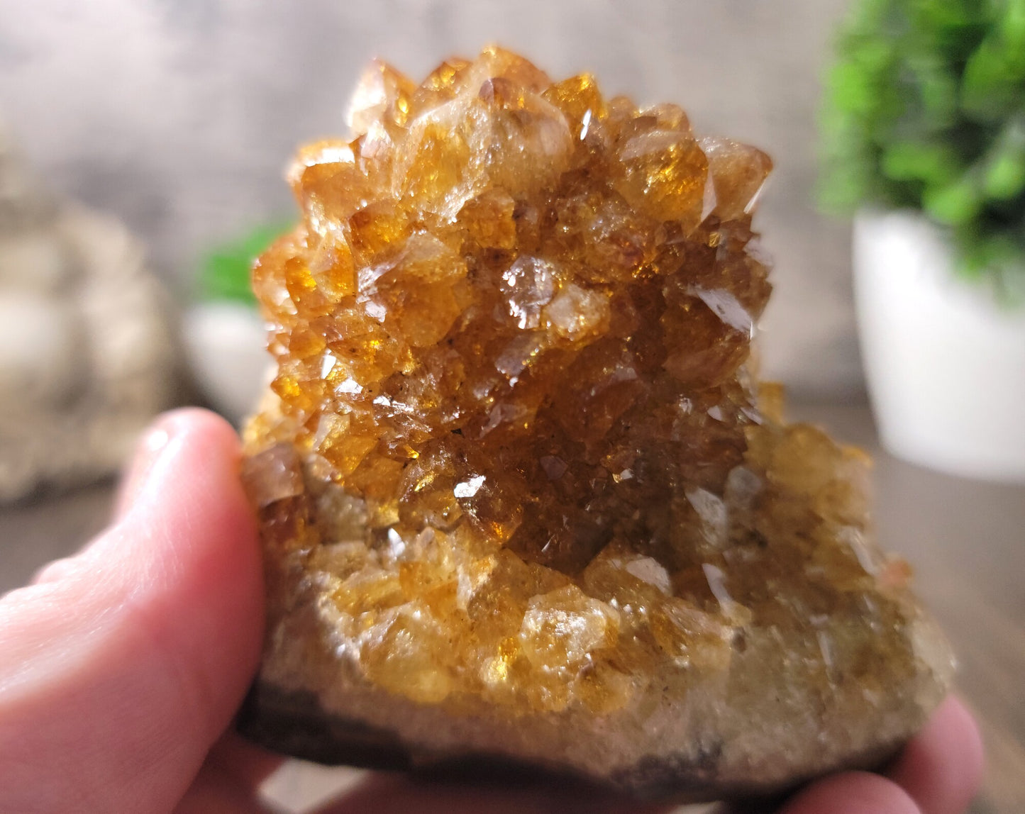 Citrine Cluster, Burnt Amethyst, From Brazil