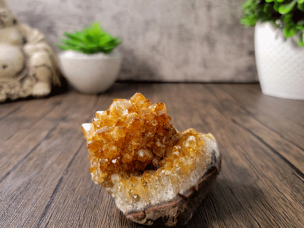 Citrine Cluster, Burnt Amethyst, From Brazil