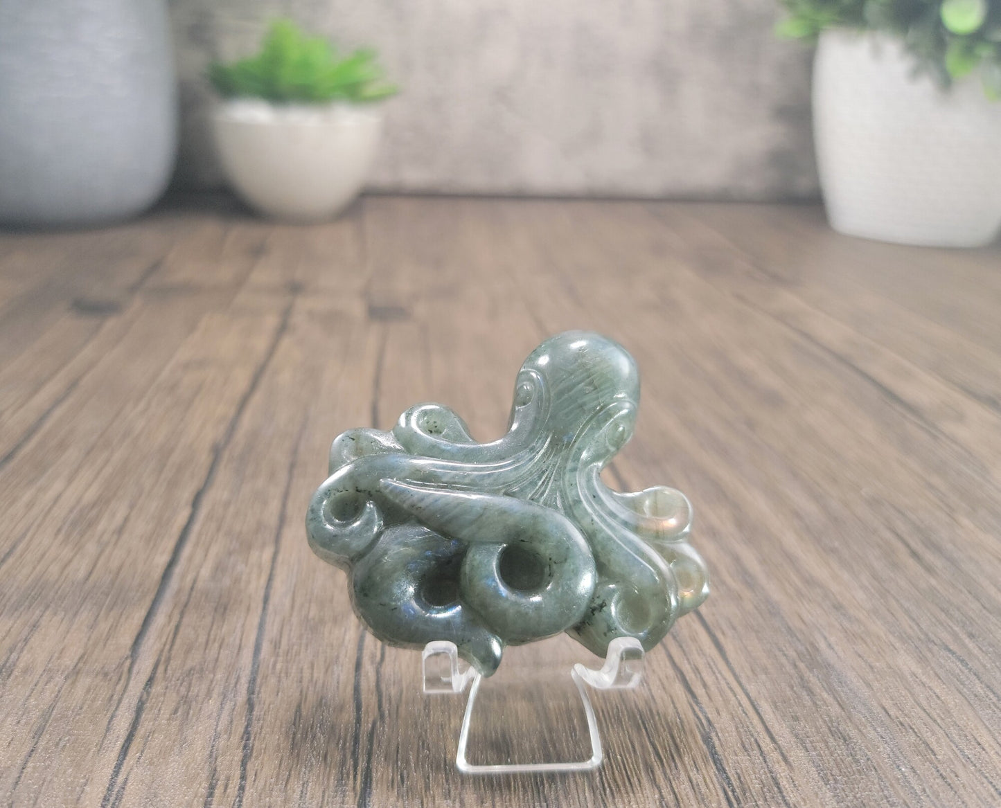 Labradorite Carved Octopus 2.30" x 2.13" #4