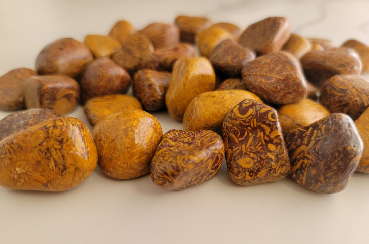 Miriam Stone, Tumbled AKA Arabic Stone, Calligraphy Stone, Elephant Skin Jasper