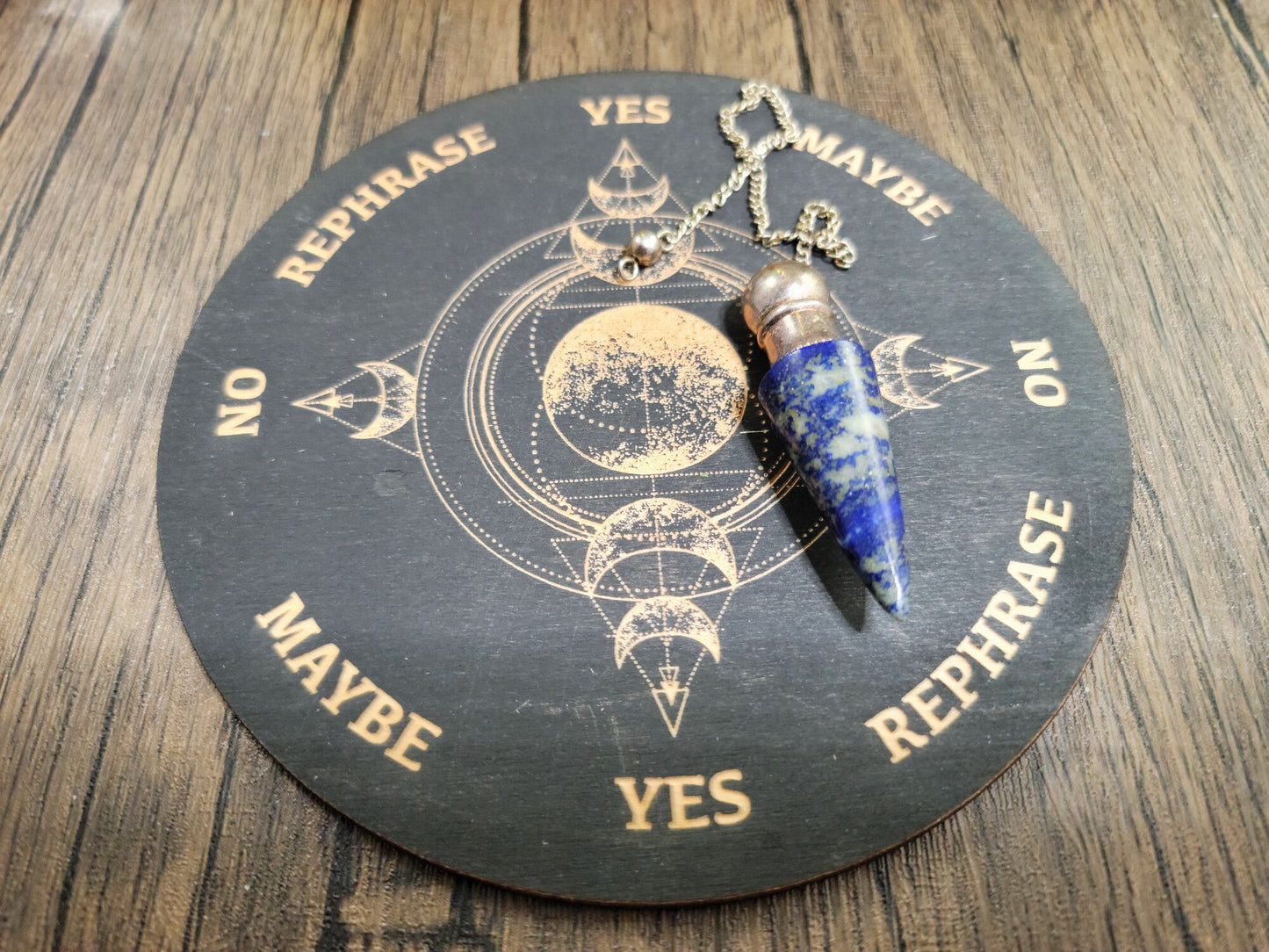 Triple Moon Pendulum Divination Board 6"