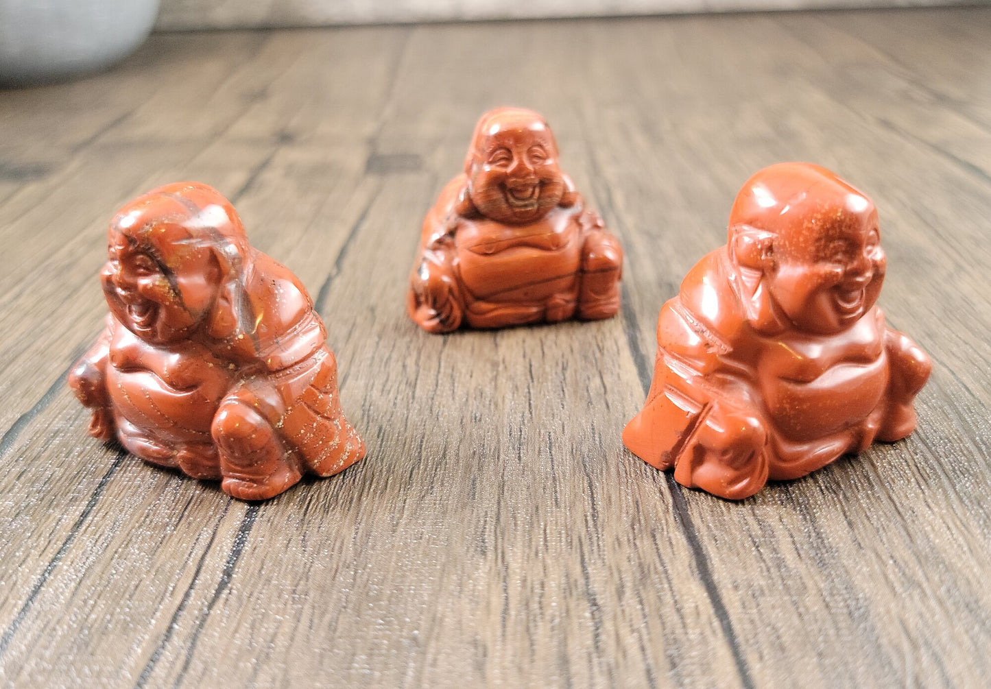 Red Jasper Happy, Laughing, Buddha Maitreya Carving