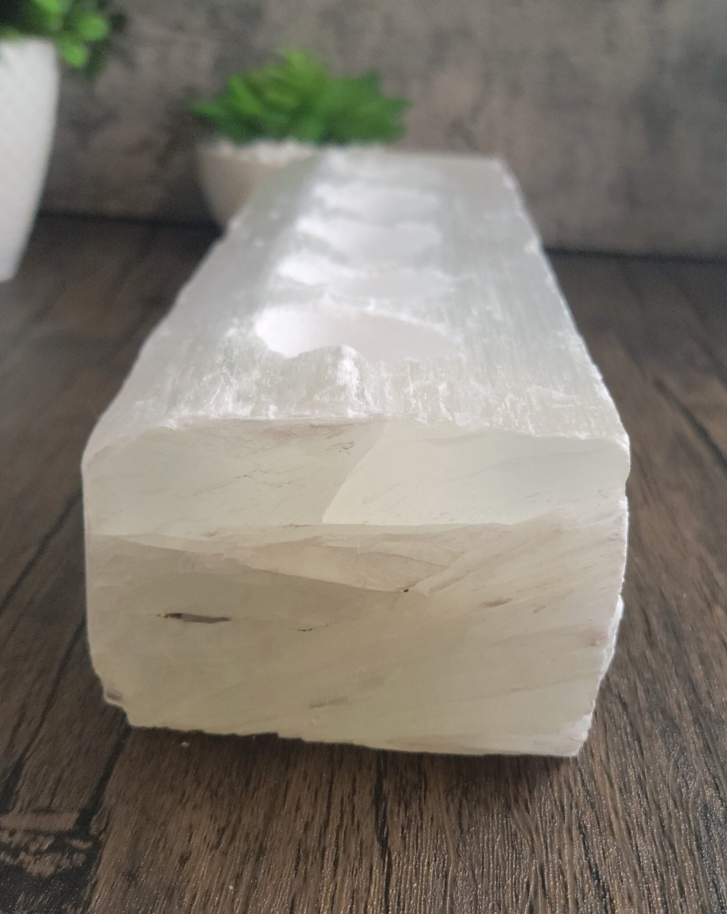 Selenite, Satin Spar Bar, Log 9.6 Lbs Large, Tea Light Holder, Crystal Charger