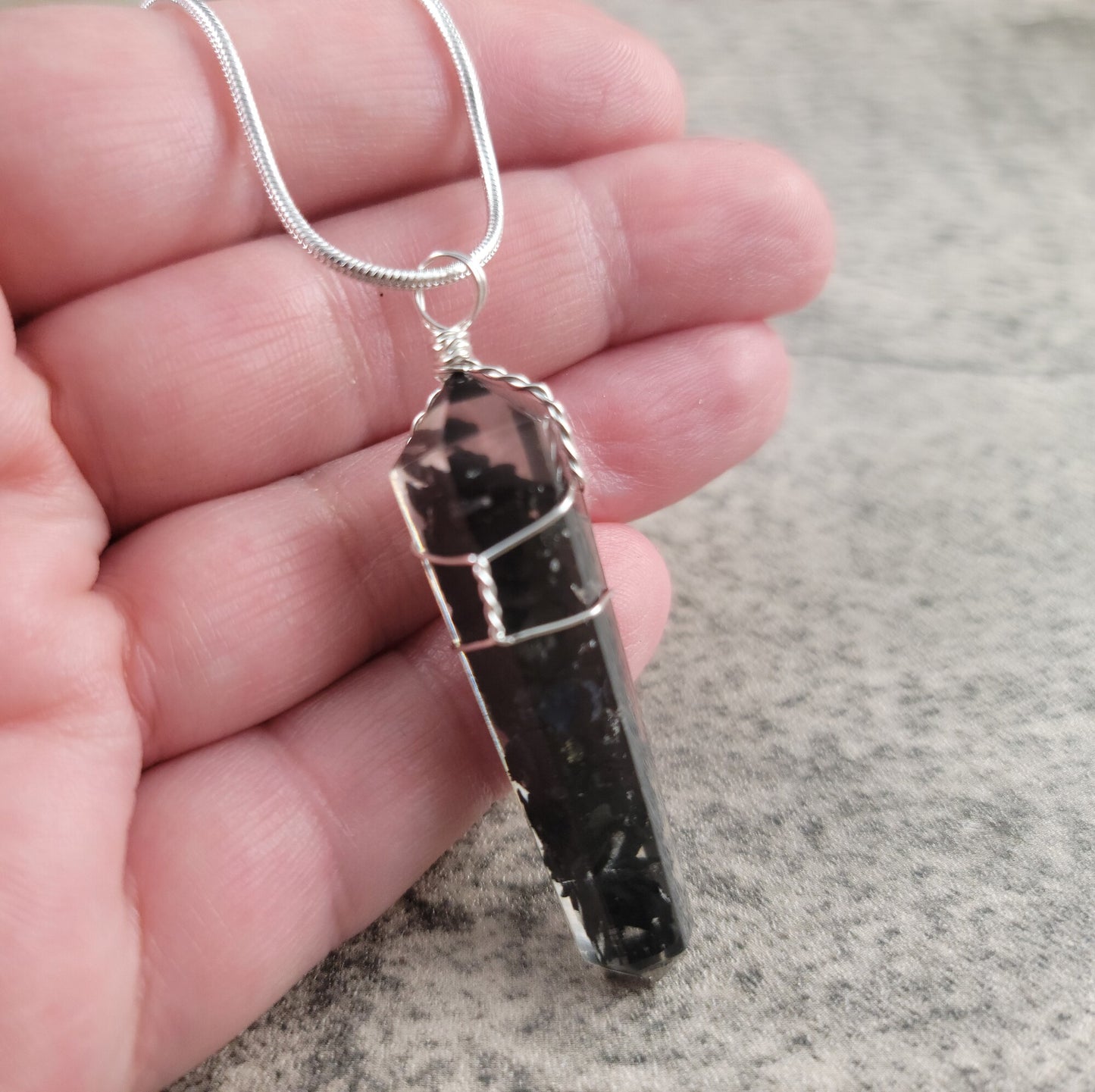 Shungite Orgone Wire Wrap Pendant