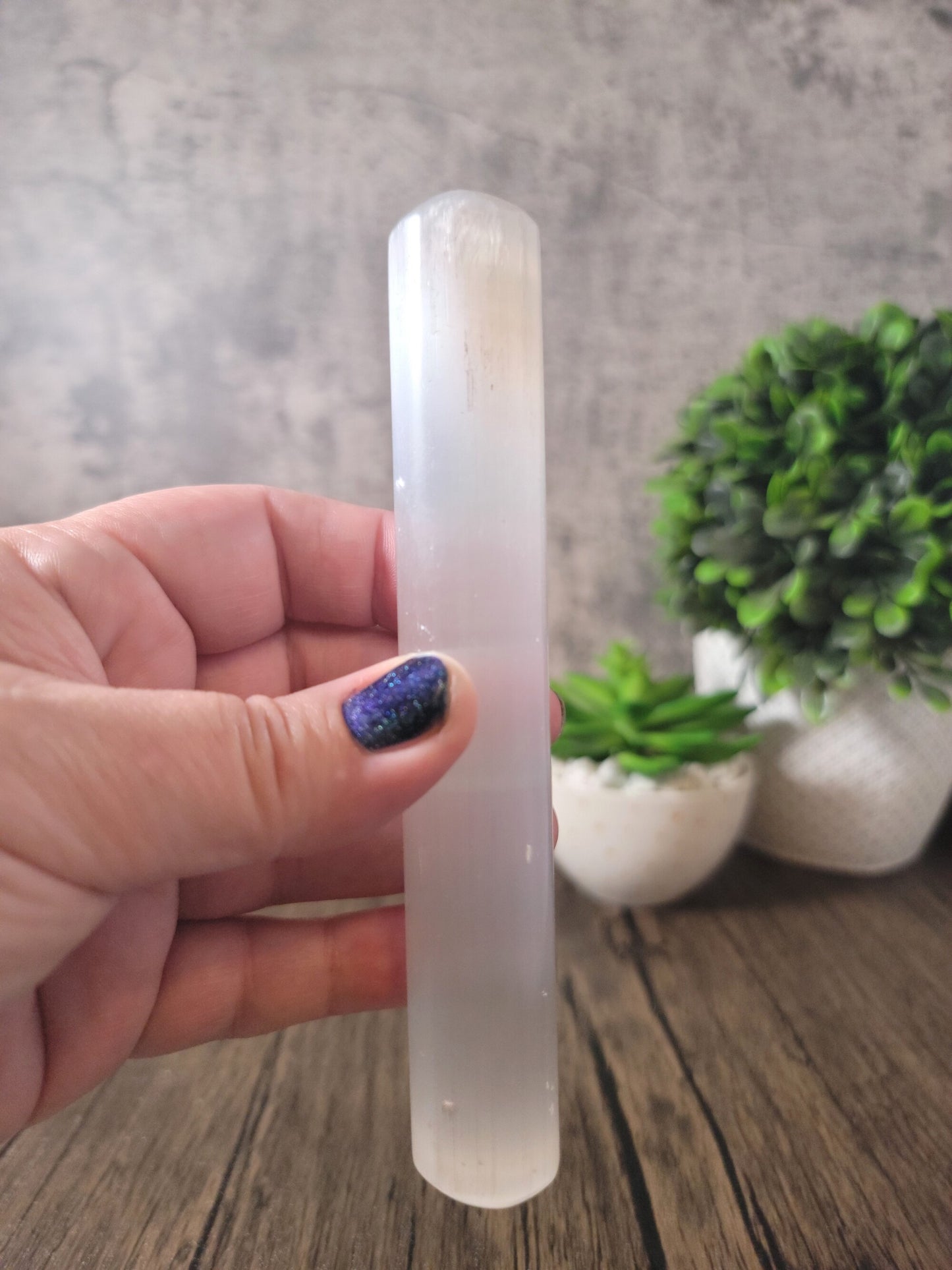 Selenite, Satin Spar Polished Wand, 6"