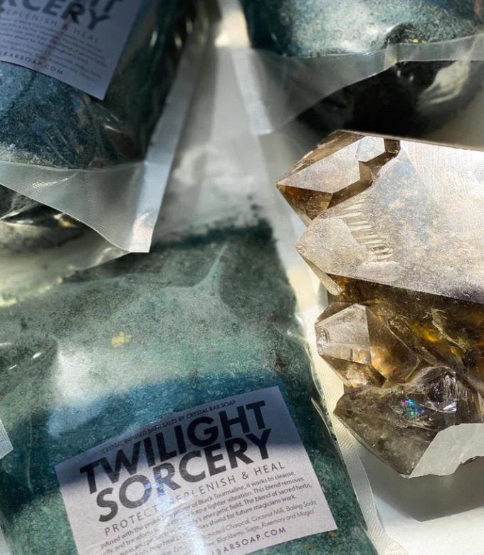 Twilight Sorcery, Black Tourmaline Crystal Infused Bath Salt