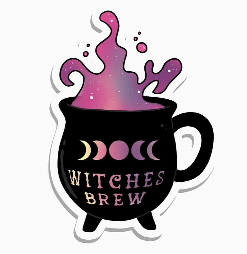 Witches Brew Cauldron Mug Vinyl Sticker 3"