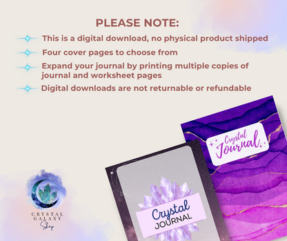 Crystal Journal, Workbook, Guides, Crystal Grids - Digital & Printable Download