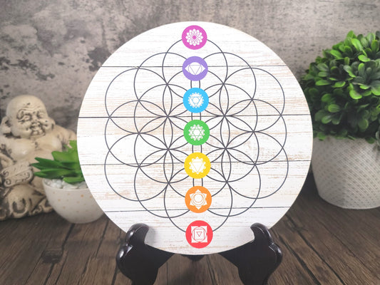 Flower of Life Chakras Crystal Grid